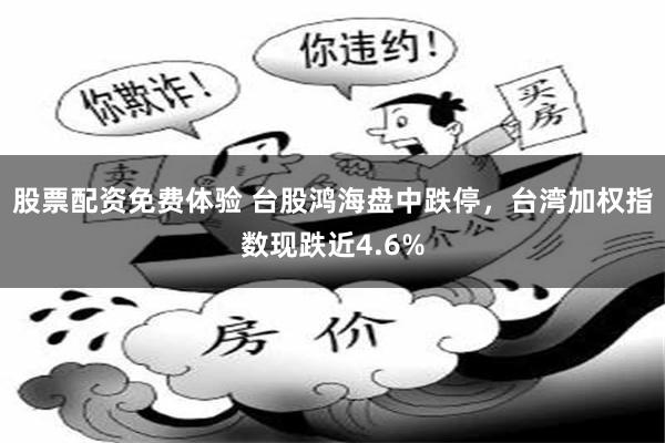 股票配资免费体验 台股鸿海盘中跌停，台湾加权指数现跌近4.6%