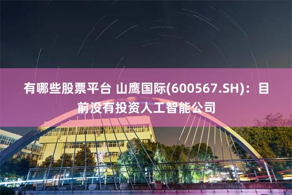有哪些股票平台 山鹰国际(600567.SH)：目前没有投资人工智能公司
