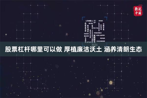 股票杠杆哪里可以做 厚植廉洁沃土 涵养清朗生态