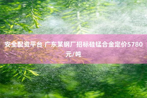 安全配资平台 广东某钢厂招标硅锰合金定价5780元/吨