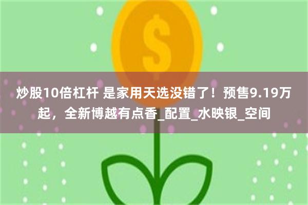 炒股10倍杠杆 是家用天选没错了！预售9.19万起，全新博越有点香_配置_水映银_空间
