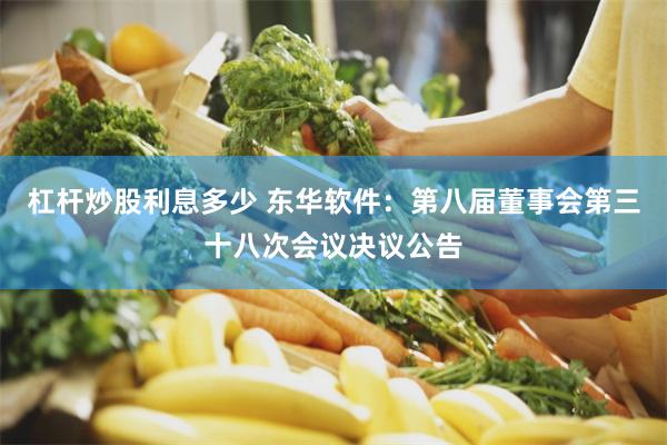 杠杆炒股利息多少 东华软件：第八届董事会第三十八次会议决议公告