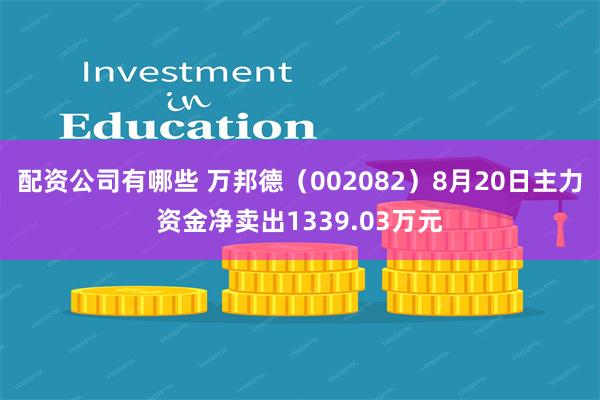配资公司有哪些 万邦德（002082）8月20日主力资金净卖出1339.03万元