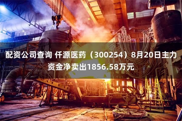 配资公司查询 仟源医药（300254）8月20日主力资金净卖出1856.58万元