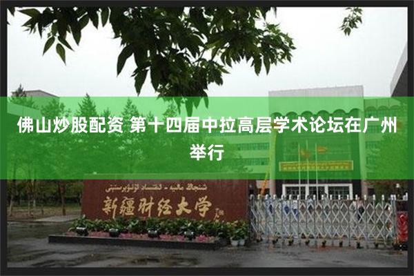 佛山炒股配资 第十四届中拉高层学术论坛在广州举行