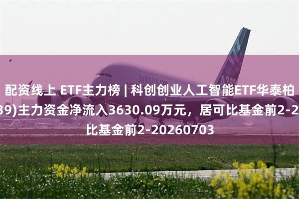 配资线上 ETF主力榜 | 科创创业人工智能ETF华泰柏瑞(159139)主力资金净流入3630.09万元，居可比基金前2-20260703