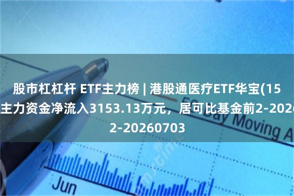 股市杠杠杆 ETF主力榜 | 港股通医疗ETF华宝(159137)主力资金净流入3153.13万元，居可比基金前2-20260703