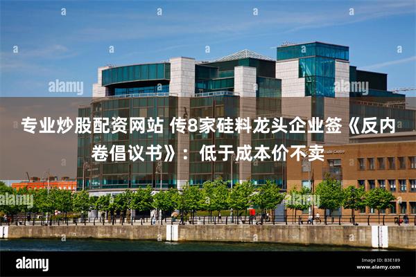 专业炒股配资网站 传8家硅料龙头企业签《反内卷倡议书》：低于成本价不卖