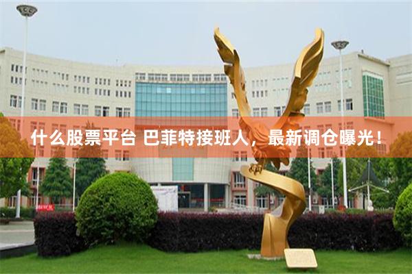 什么股票平台 巴菲特接班人，最新调仓曝光！