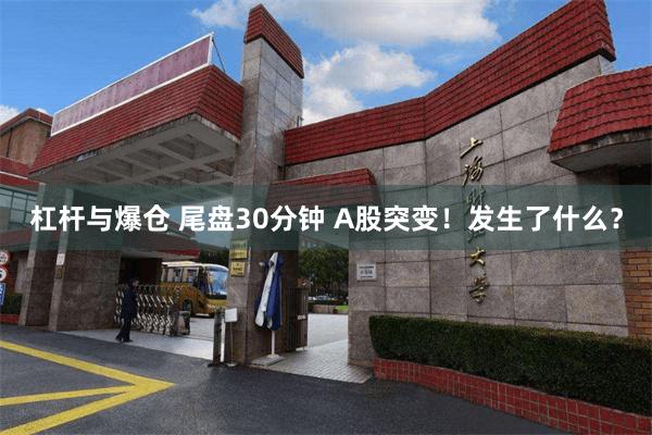 杠杆与爆仓 尾盘30分钟 A股突变！发生了什么？