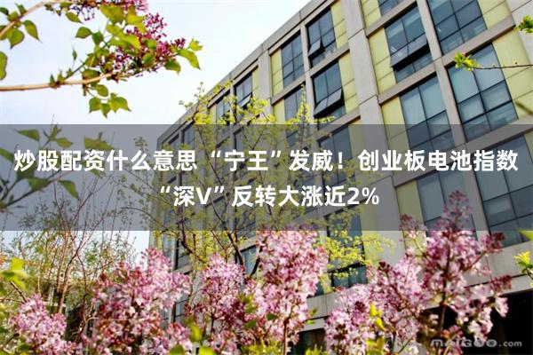 炒股配资什么意思 “宁王”发威！创业板电池指数“深V”反转大涨近2%
