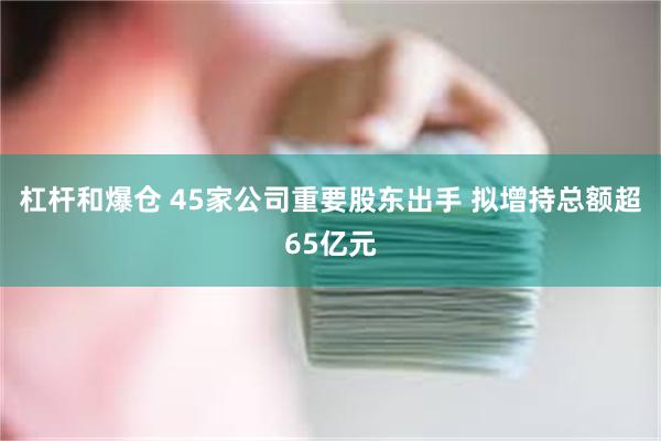 杠杆和爆仓 45家公司重要股东出手 拟增持总额超65亿元